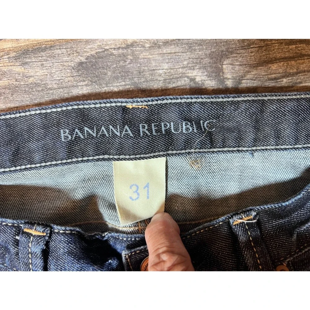 Banana Republic Mens Size 31 Straight Fit Dark Wash Denim Jeans Preppy Rodeo - Picture 6 of 10